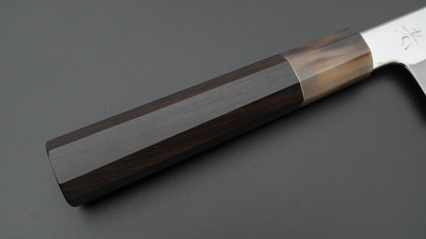 Hitohira Kikuchiyo Rou Silver #3 Mirror Polished Santoku Ebony Handle