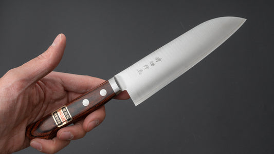 Hitohira Imojiya MZ VG-1 Santoku 145 mm imitatie mahoniehouten handvat