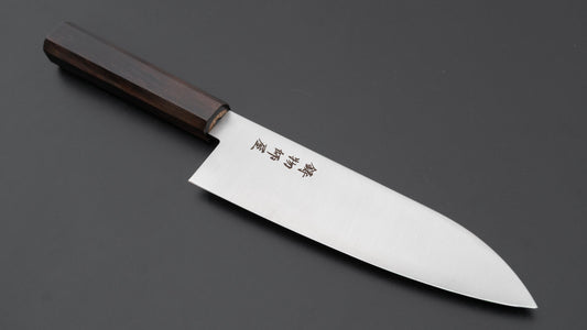 Hitohira Imojiya TH roestvrijstalen Santoku 180 mm ebbenhouten handvat (Wa)