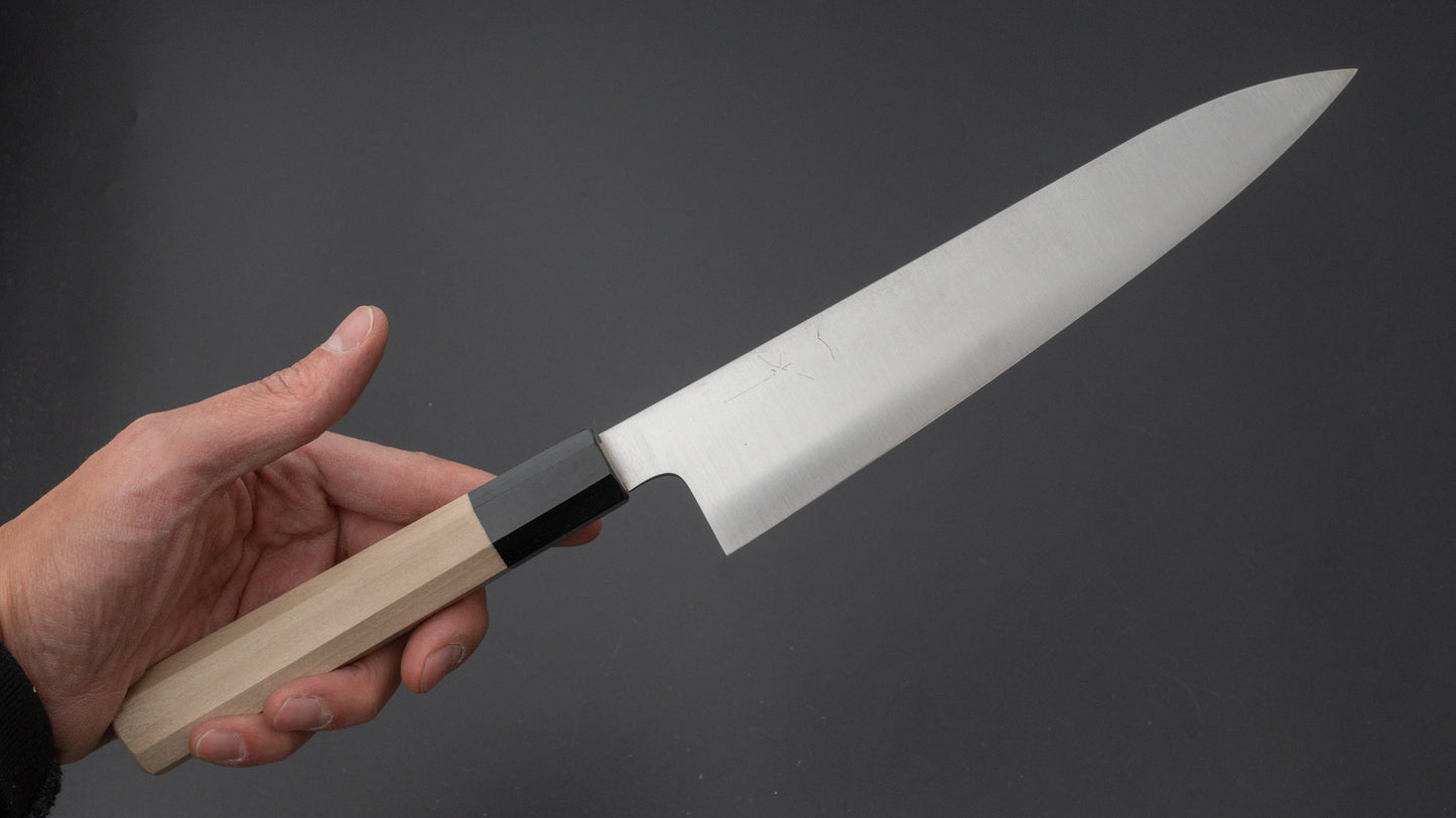 Hitohira Ashi Zweedse roestvrijstalen Gyuto 210 mm Ho-houten handgreep