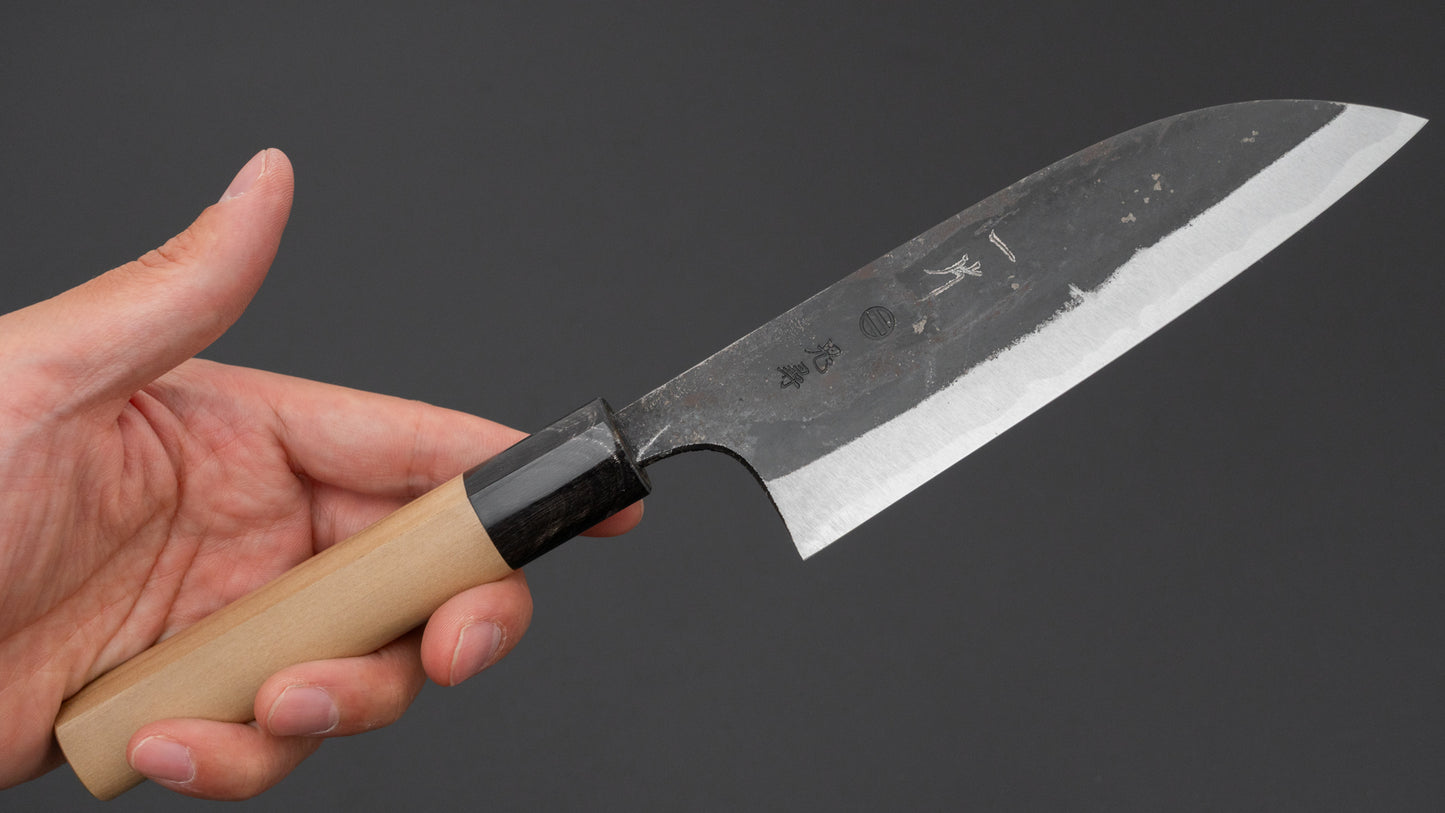 Hitohira Onihiro Wit #1 Santoku 135 mm Ho houten handvat (D-vorm)