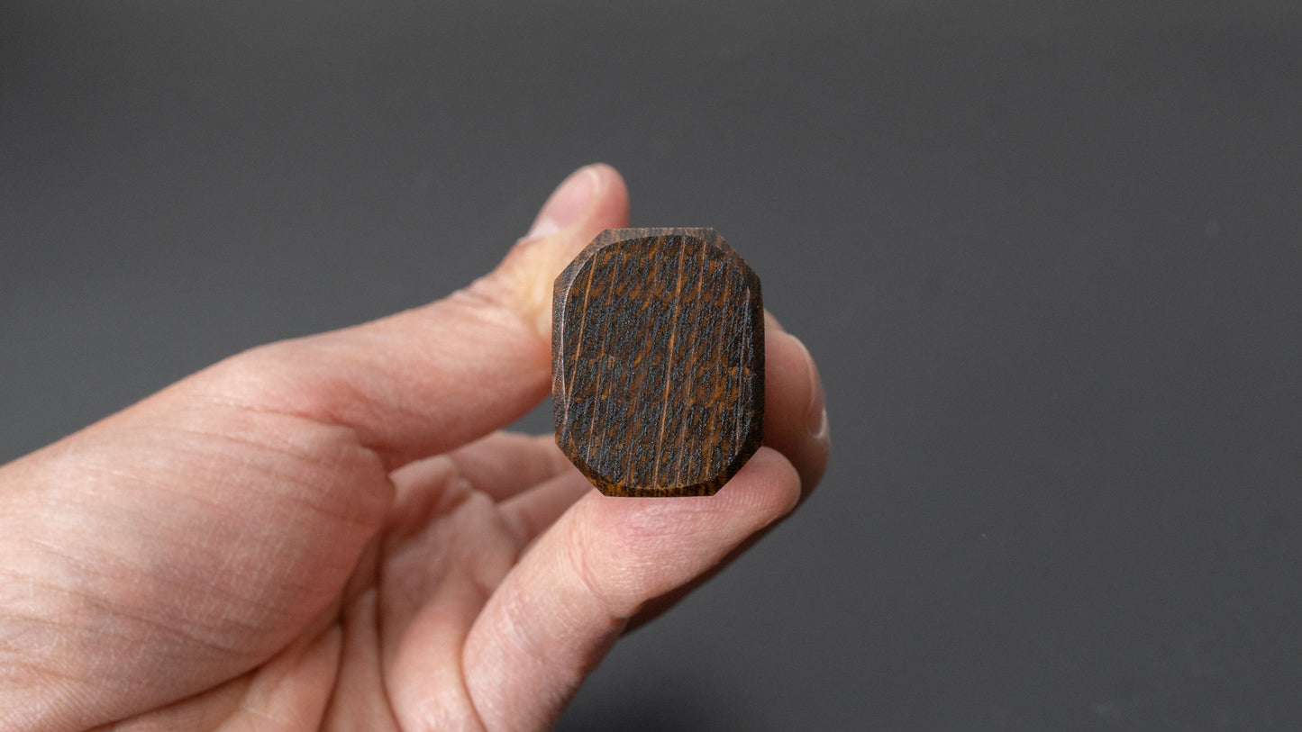 Hitohira KMT Lacquered Mono Oak Handle Dark (Santoku/ Nakiri)