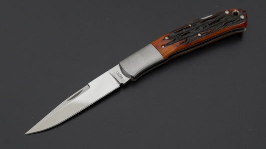 MOKI Kronos Folding Knife Large Stag Handle