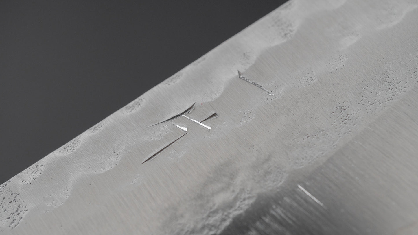 Hitohira NM Tsuchime Santoku 130mm Pakka Handle (Red)