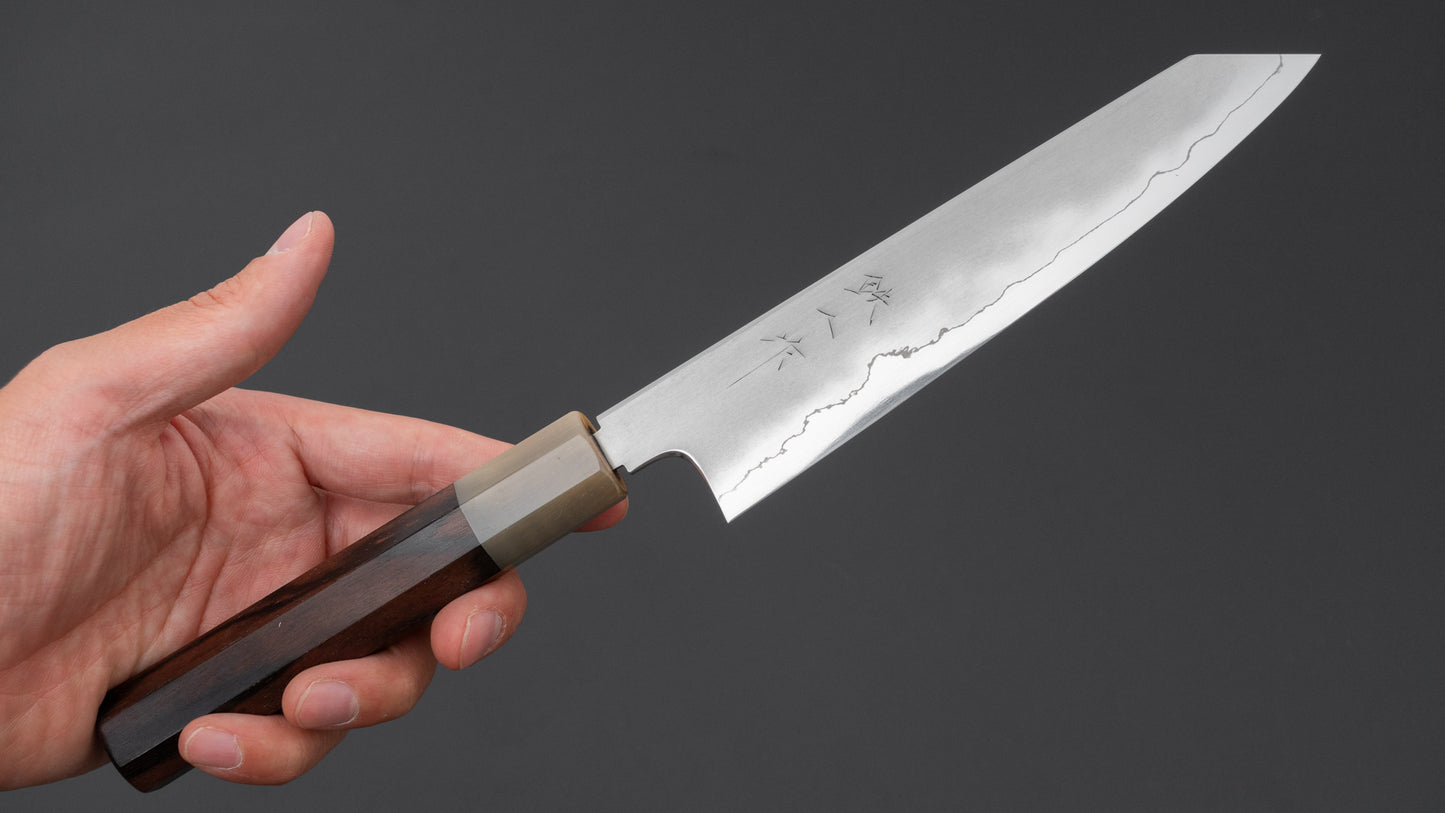 Tetsujin Silver #3 Kasumi Kiritsuke Petty 165mm Taihei Makassar Ebony Handle