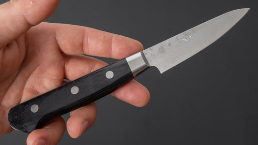 Hitohira Imojiya ST Tsuchime Damascus Paring Pakka Handle (Yo)
