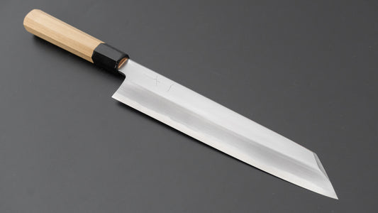 Hitohira Kikuchiyo Mosuke Blue #2 Kiritsuke 240 mm Ho houten handvat (Saya)