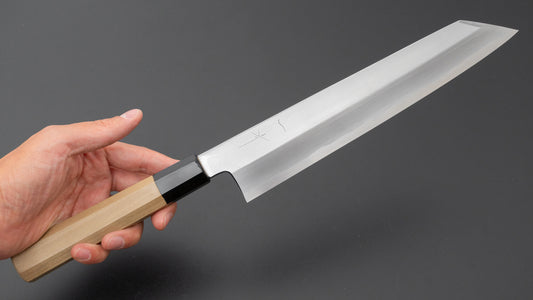 Hitohira Kikuchiyo Mosuke Blue #2 Kiritsuke 240 mm Ho houten handvat (Saya)