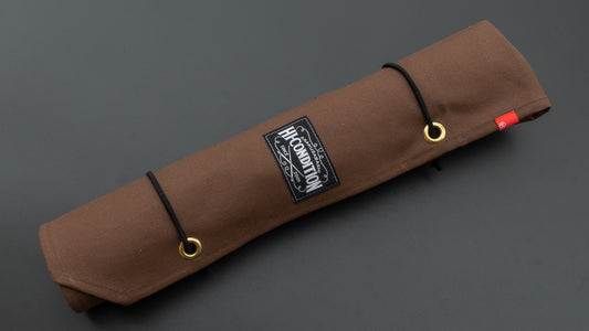 Hi-Condition Hanpu Canvas 6 Pockets Knife Roll Brown