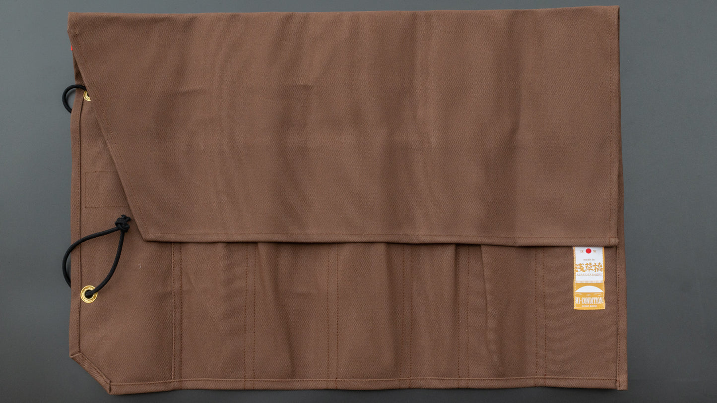 Hi-Condition Hanpu Canvas 6 Pockets Knife Roll Brown