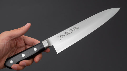 Hitohira Imojiya Blue #2 Stainless Clad Gyuto 180mm Pakka Handle