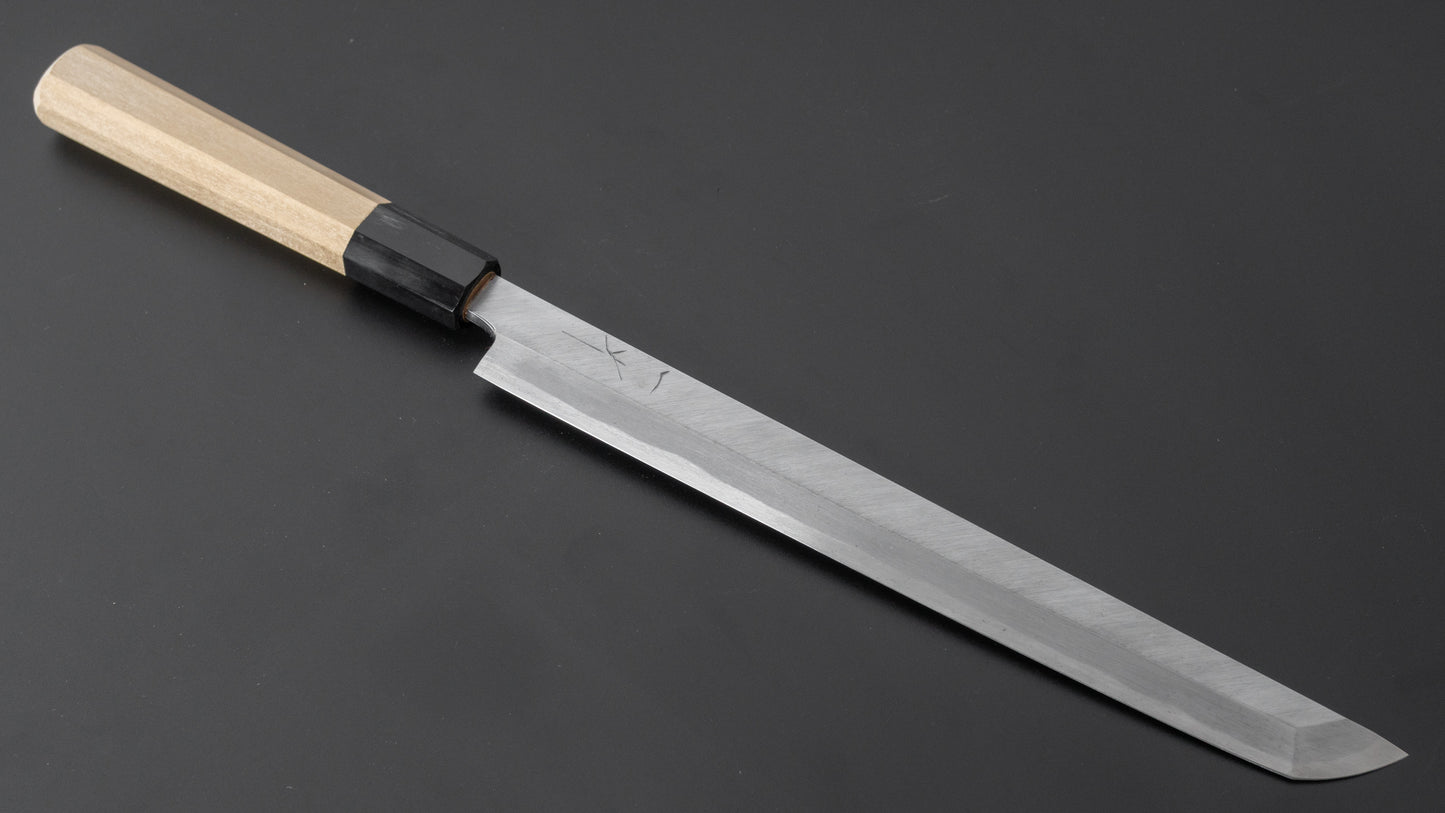 Hitohira Kikuchiyo Manzo Blue #2 Sakimaru Takobiki 240 mm Ho houten handvat (Saya)