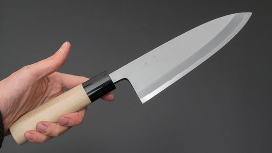 Hitohira Togashi White #2 Deba 180mm Ho Wood Handle (D-Shape/ Saya)