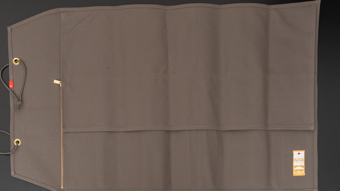 HI-CONDITION Hanpu Canvas 9 Pockets Knife Roll Dark Gray