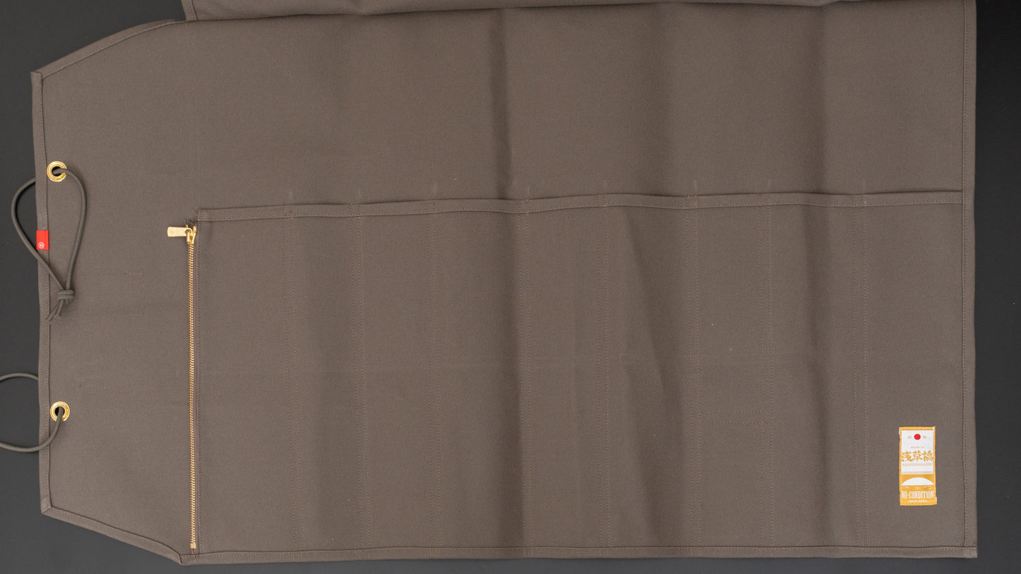 HI-CONDITION Hanpu Canvas 9 Pockets Knife Roll Dark Gray