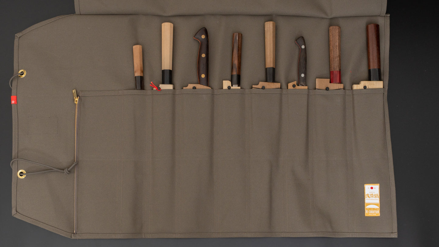 HI-CONDITION Hanpu Canvas 9 Pockets Knife Roll Elephant