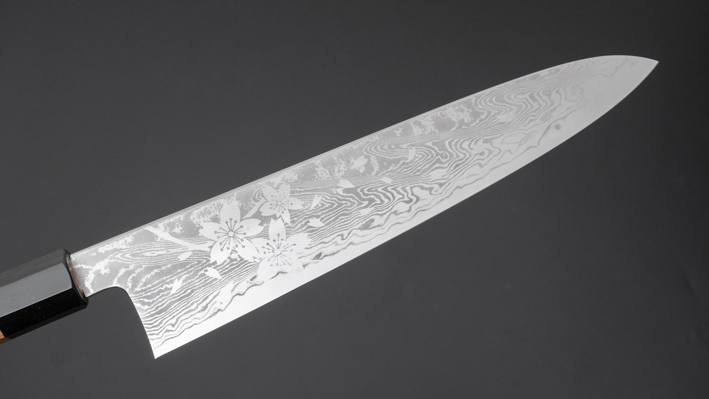 Hitohira Kikuchiyo Rou VG10 Sakura Damascus Gyuto 240mm Sakura Handle