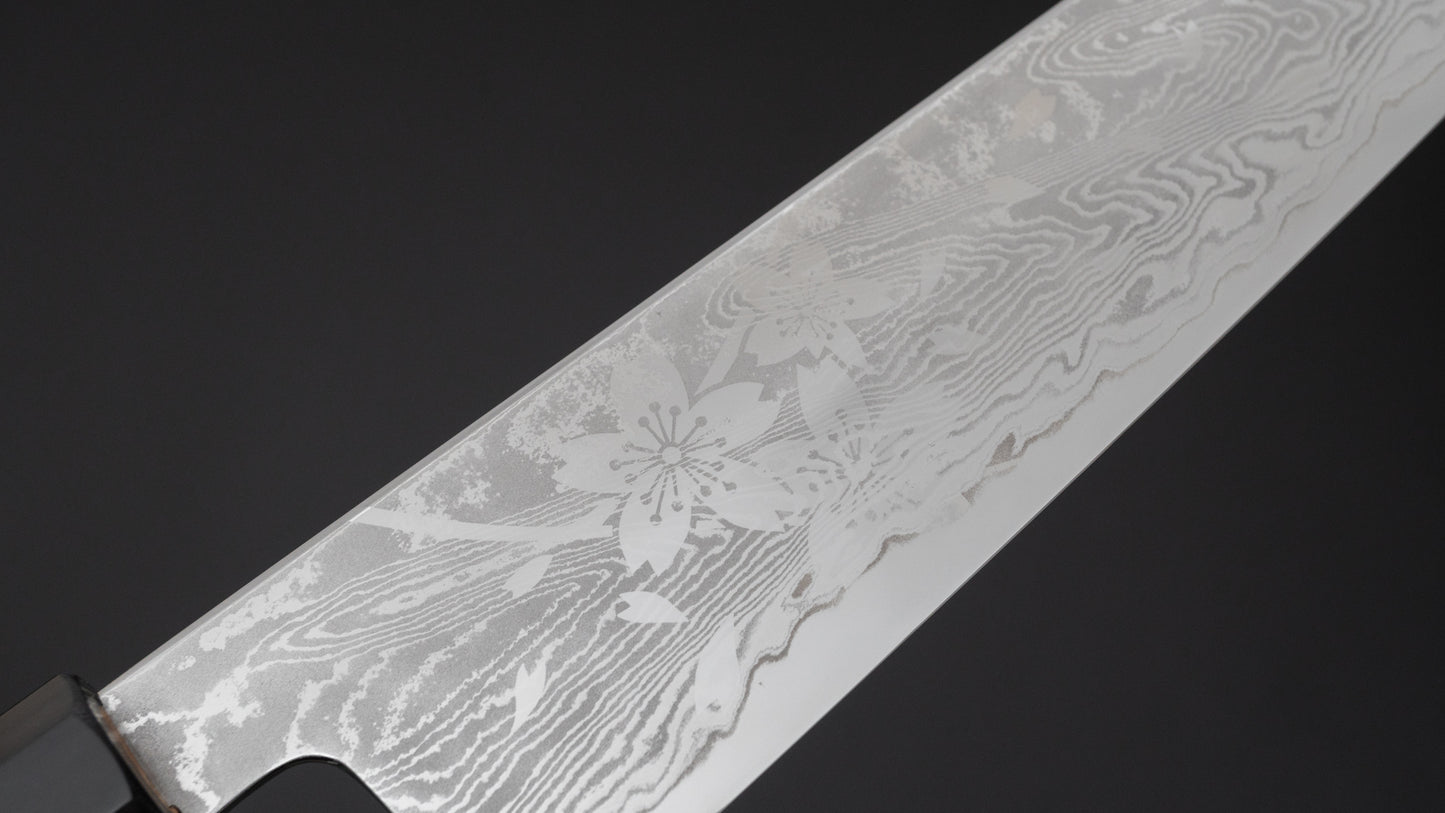 Hitohira Kikuchiyo Rou VG10 Sakura Damascus Gyuto 240mm Sakura Handle