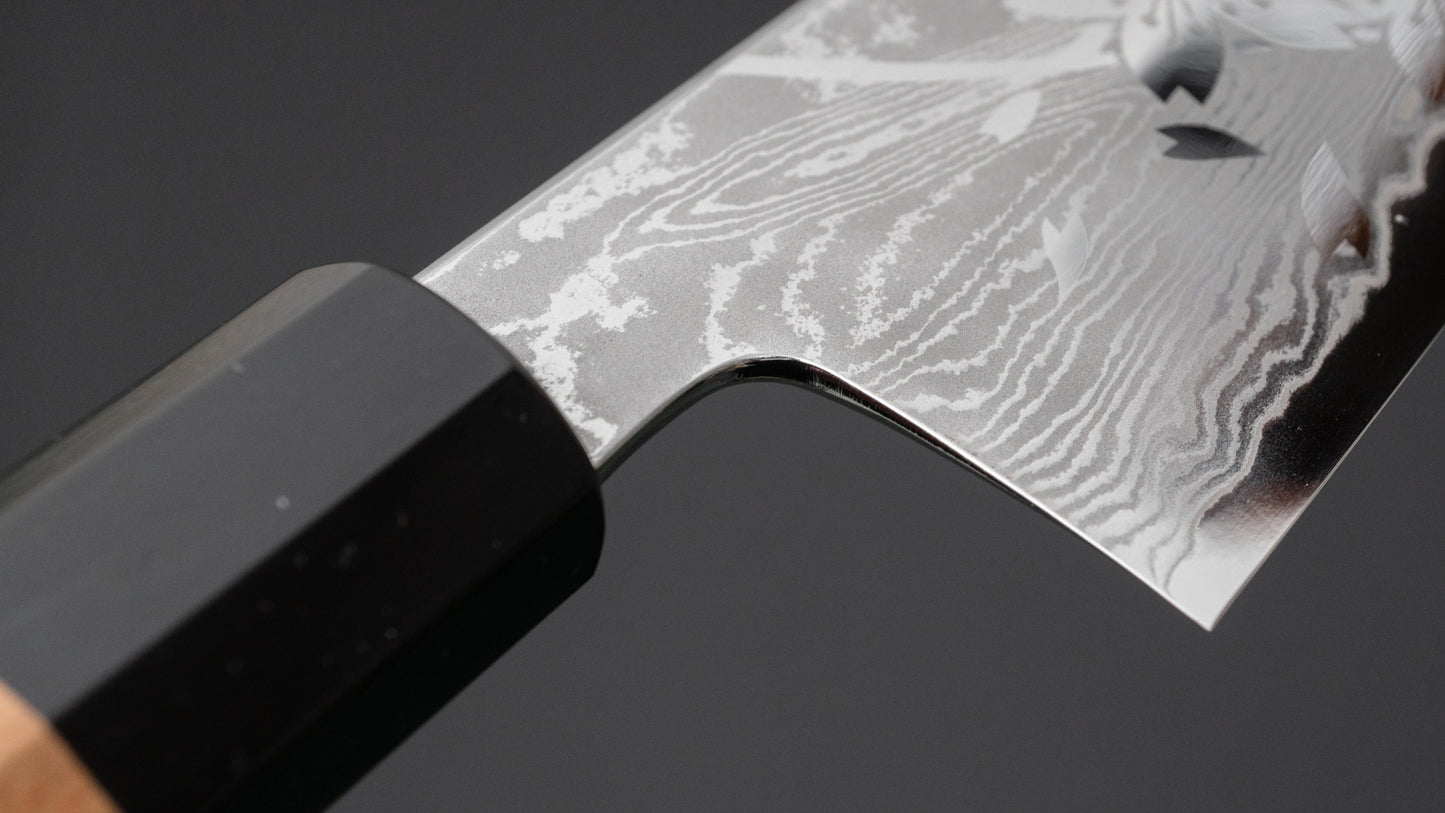 Hitohira Kikuchiyo Rou VG10 Sakura Damascus Gyuto 240mm Sakura Handle