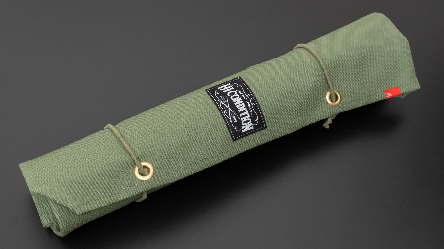 HI-CONDITION Hanpu Canvas 6 Pockets Knife Roll Dusty Green