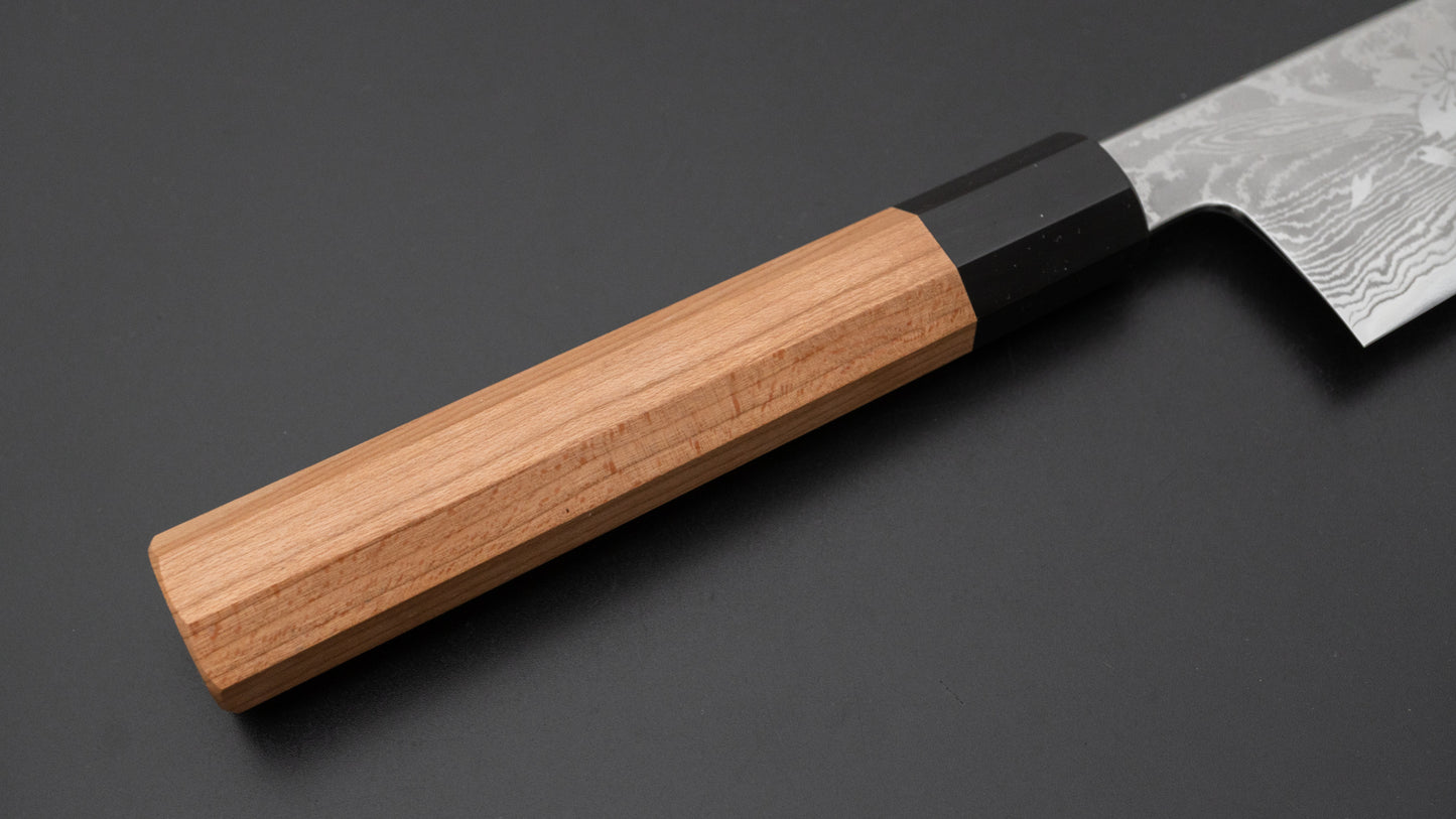 Hitohira Kikuchiyo Rou VG10 Sakura Damascus Gyuto 240mm Sakura Handle