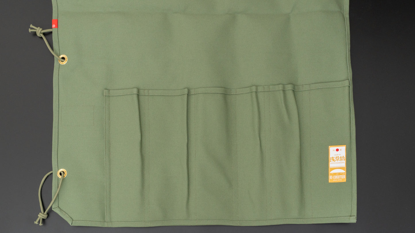 HI-CONDITION Hanpu Canvas 6 Pockets Knife Roll Dusty Green