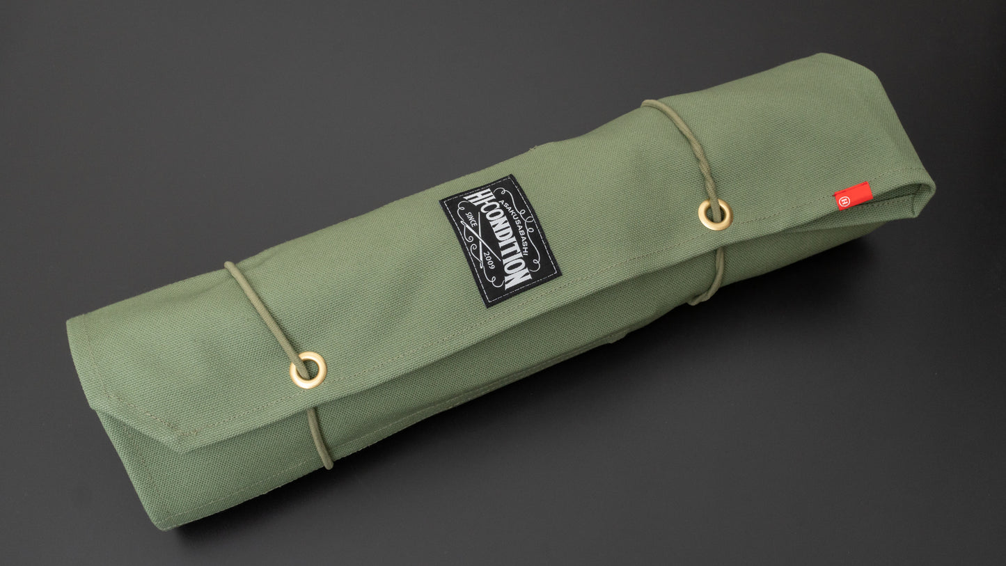 HI-CONDITION Hanpu Canvas 9 Pockets Knife Roll Dusty Green