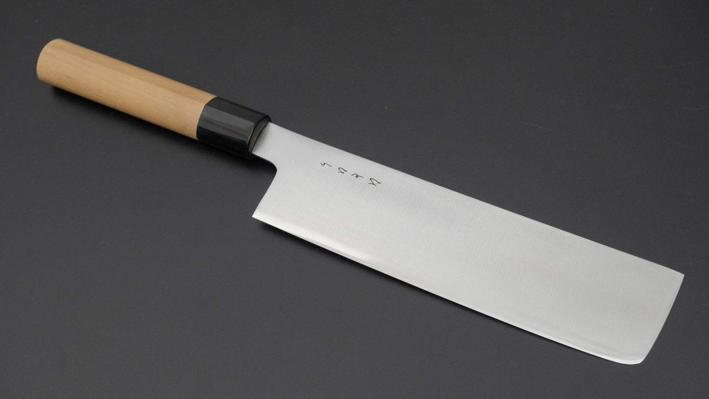 Hitohira KH Stainless Nakiri 180mm Ho Wood Handle (D-Shape)