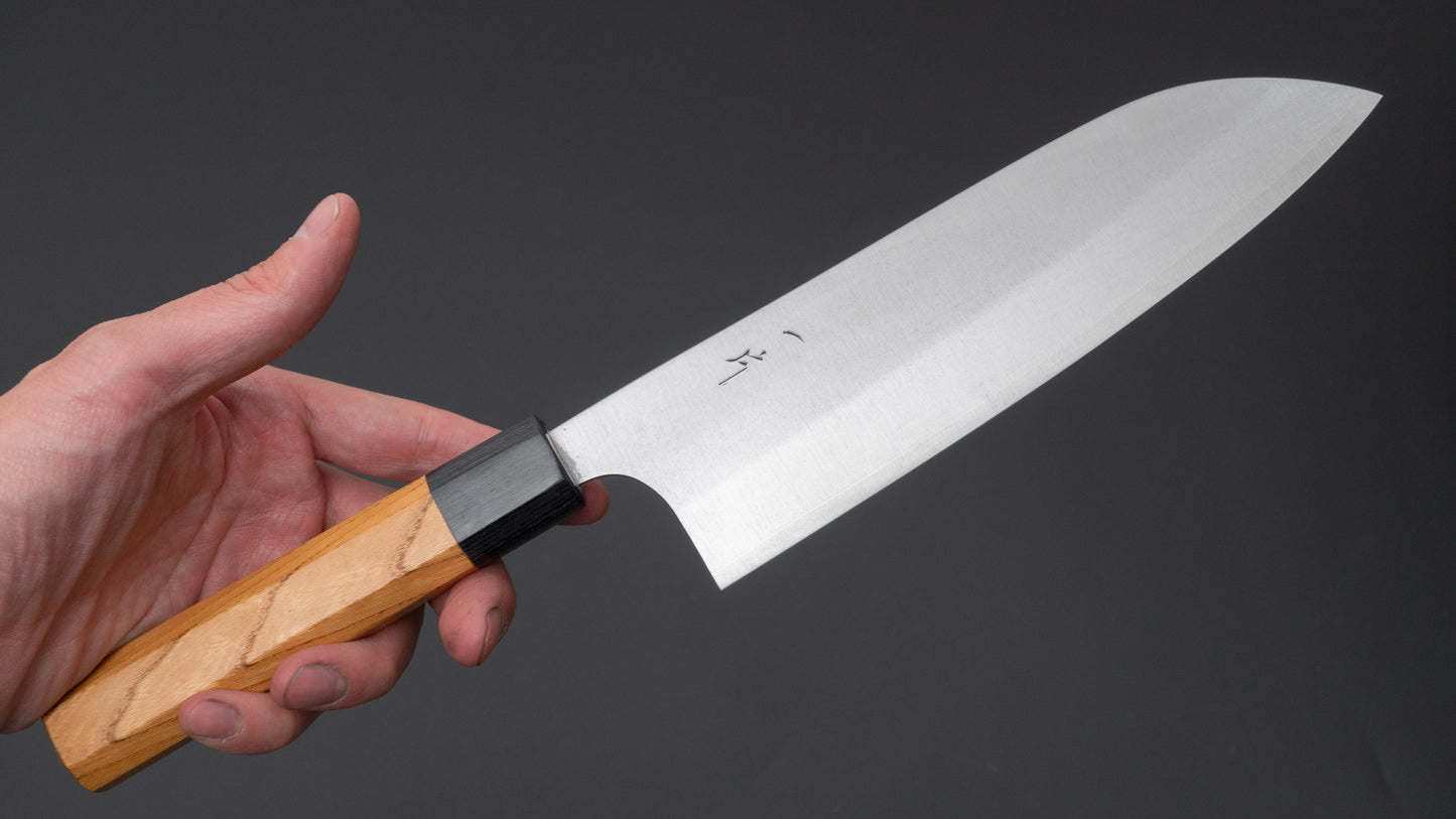 Hitohira Echizen SG2 Santoku 180 mm Keyaki Zelkova-handvat