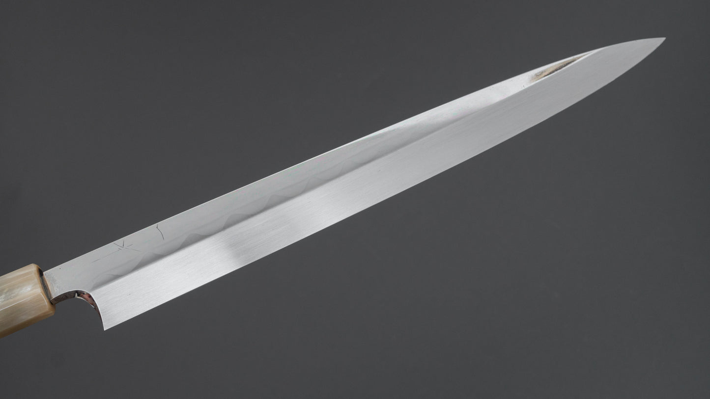 Hitohira Togashi Blue #2 Notaremon Mizu Honyaki Yanagiba 300mm Taihei Makassar Ebony Handle (Saya)