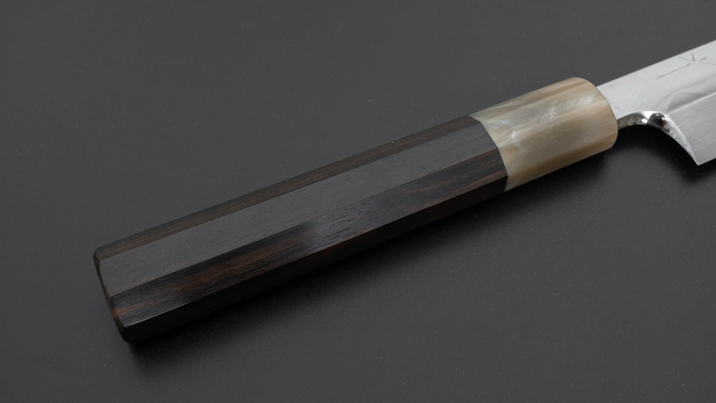 Hitohira Togashi Blue #2 Notaremon Mizu Honyaki Yanagiba 300mm Taihei Makassar Ebony Handle (Saya)