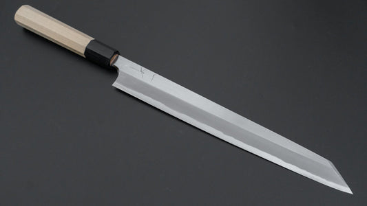 Hitohira Togashi Wit #1 Tachi Kiritsuke Yanagiba 270 mm Ho houten handvat (Saya)