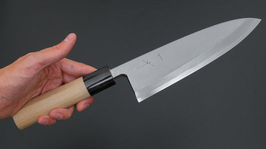 Hitohira Tanaka Manzo Blue #1 Deba 180 mm Ho houten handvat (D-vorm/ Saya)