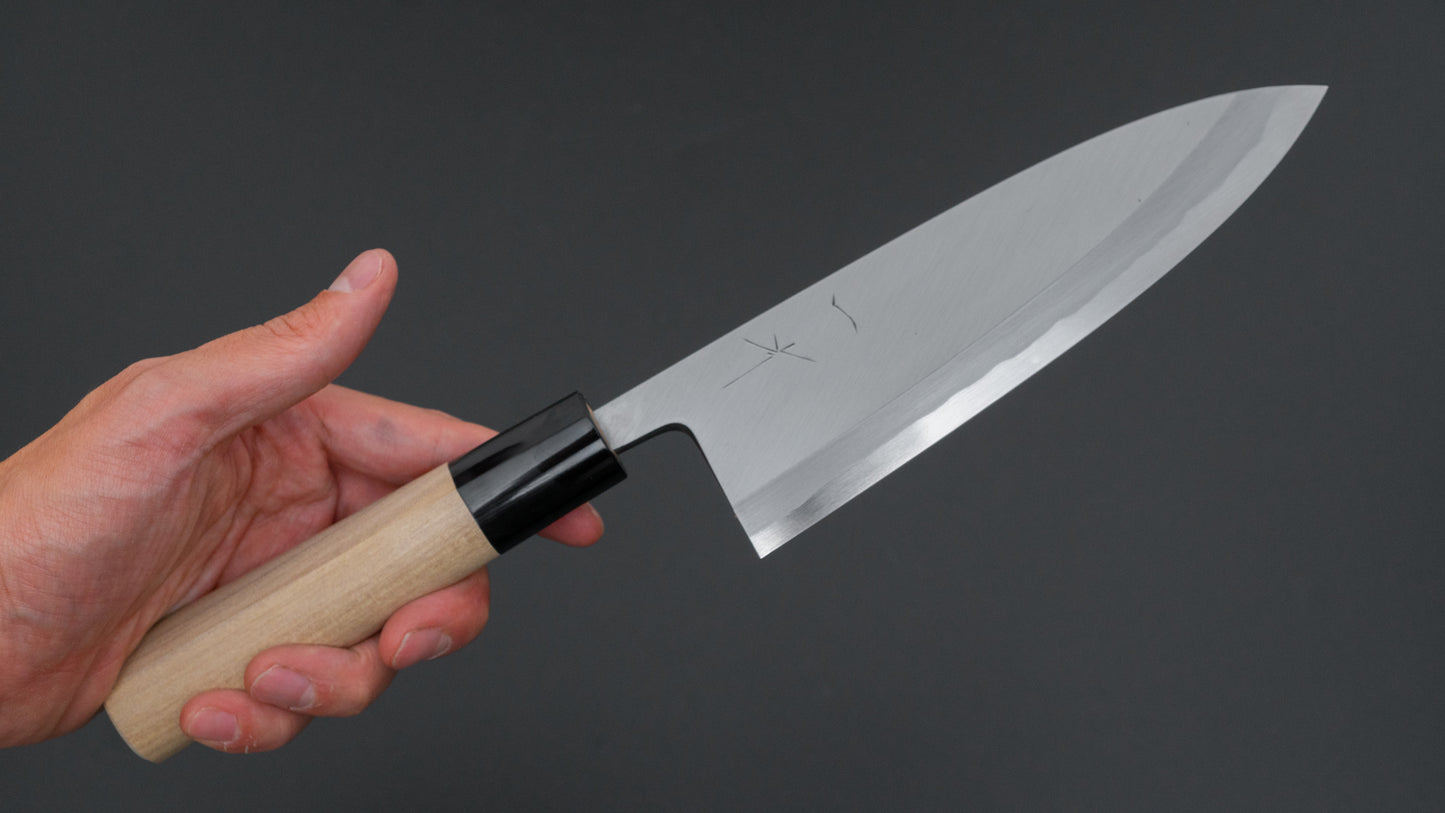 Hitohira Togashi White #2 Deba 165mm Ho Wood Handle D-Shape w/ Saya