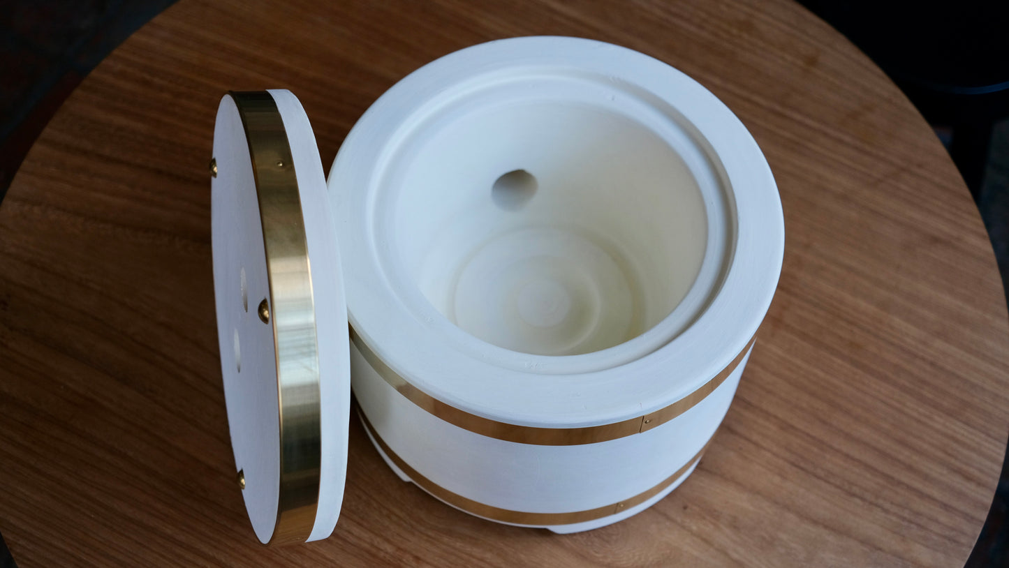 Komon Maruwa Kogyo Round Yokubari Shichirin With Lid