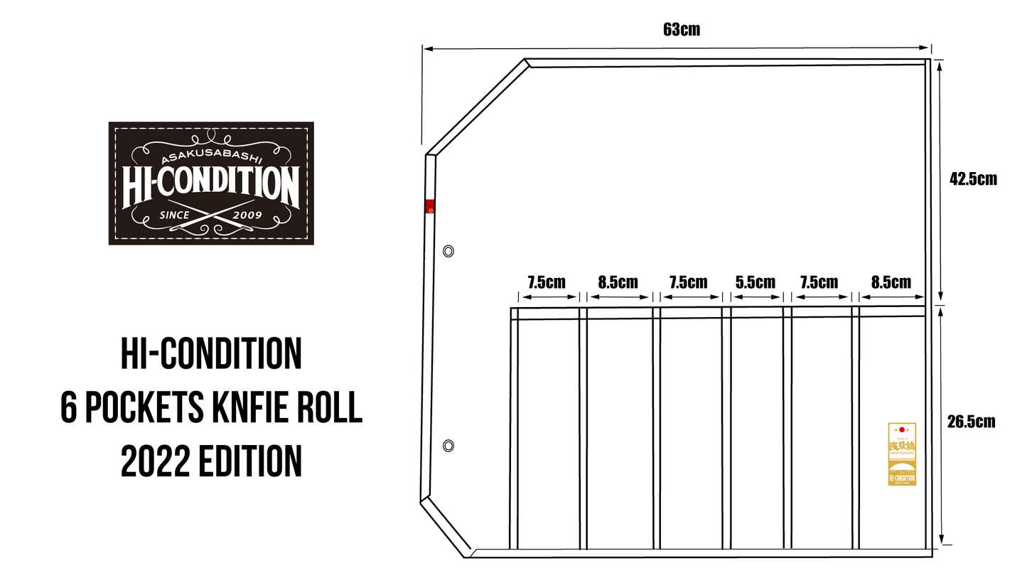 HI-CONDITION Hanpu Canvas 6 Pockets Knife Roll Gray