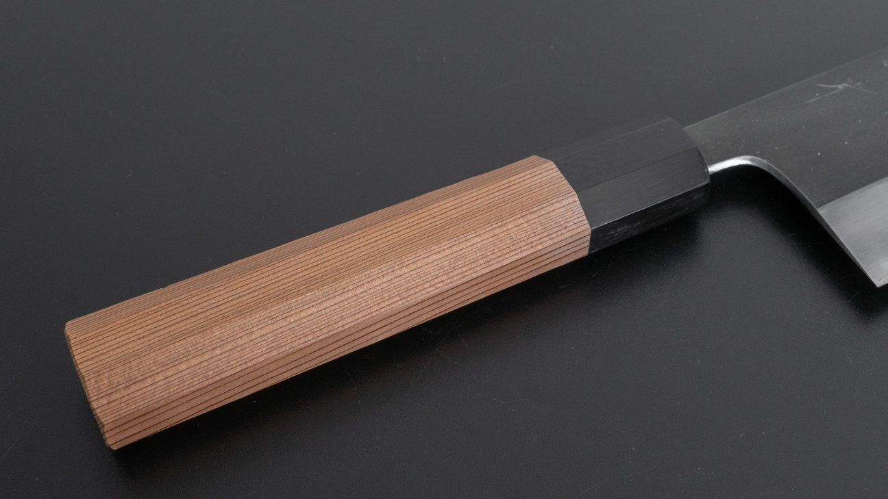 Hitohira Tanaka Kyuzo Blue #1 Kurouchi Nakiri 180mm Yakusugi Cedar Handle