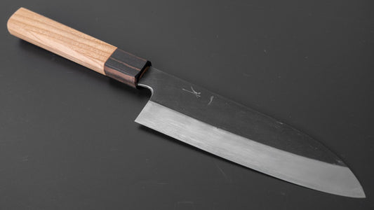 Hitohira Kikuchiyo Kyuzo White #2 Kurouchi Santoku 180mm Cherry Wood Handle