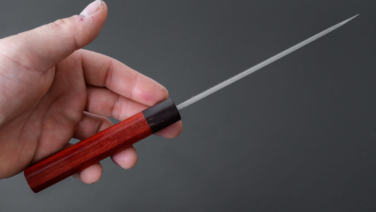 Hitohira TD Blue #2 Stainless Clad Kurouchi Petty 135mm Padauk Handle