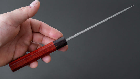 Hitohira TD Blue #2 Stainless Clad Kurouchi Petty 135mm Padauk Handle