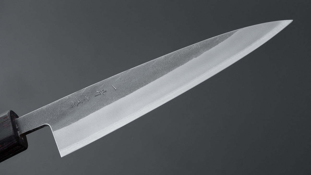 Hitohira TD Blue #2 Stainless Clad Kurouchi Petty 135mm Padauk Handle