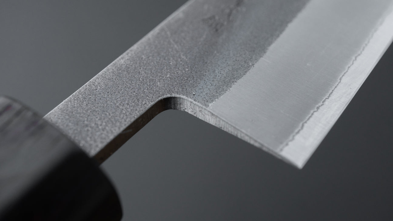 Hitohira TD Blue #2 Stainless Clad Kurouchi Petty 135mm Padauk Handle