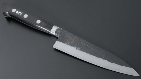 Morihei Hisamoto Kurouchi Wit #1 Petty 135 mm Pakka-handvat