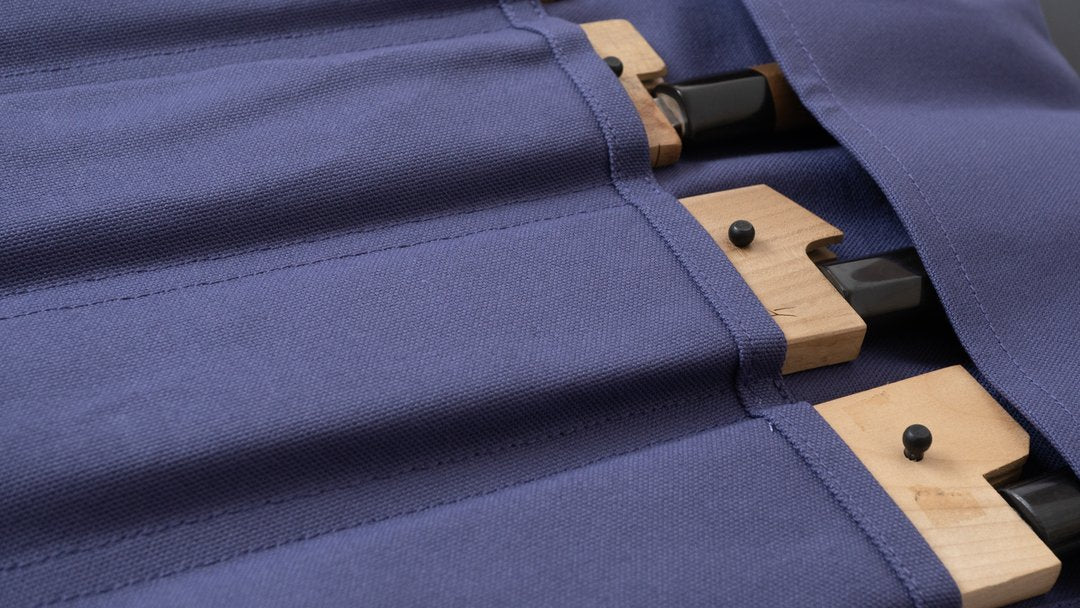 HI-CONDITION Hanpu Canvas 6 Pockets Knife Roll Purple