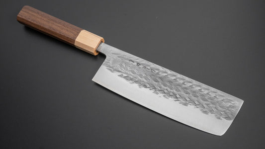 Hitohira TD SLD Tsuchime Nakiri 165 mm walnoot handvat