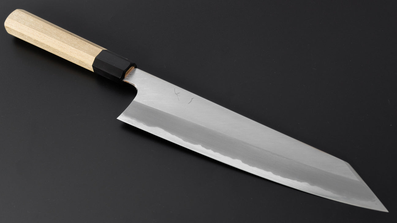 Hitohira Togashi Wit #1 Roestvrij Bekleed Migaki Kiritsuke Gyuto 240mm Ho Houten Handvat