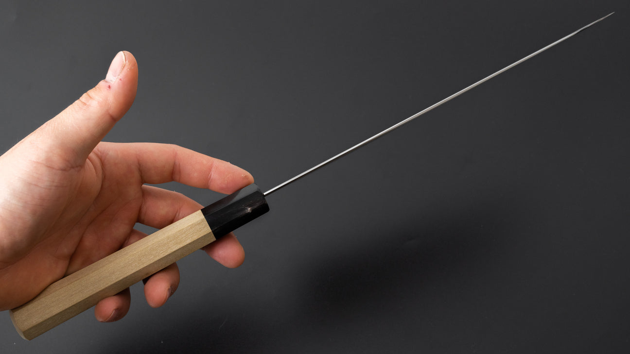 Hitohira Togashi Wit #1 Roestvrij Bekleed Migaki Kiritsuke Gyuto 240mm Ho Houten Handvat