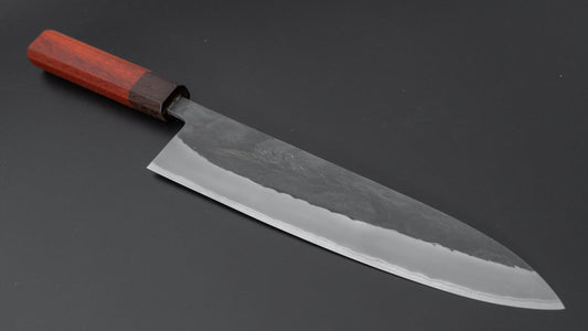 Hitohira TD Blue #2 Stainless Clad Kurouchi Gyuto 240mm Padauk Handle
