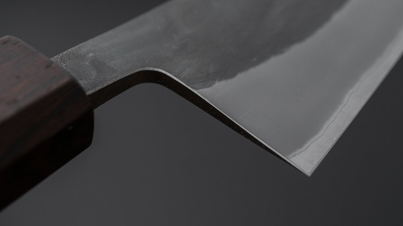 Hitohira TD Blue #2 roestvrij beklede Kurouchi Gyuto 240 mm Padauk-handgreep