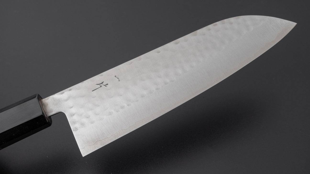 Hitohira NM Tsuchime Santoku 170mm Purpleheart Handle